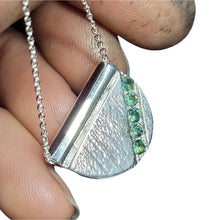 Load image into Gallery viewer, UnEarthed Facets channel set style semi circle pendant