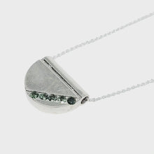 Load image into Gallery viewer, UnEarthed Facets channel set style semi circle pendant