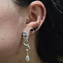 Load image into Gallery viewer, Moonstone fantasy stud earrings